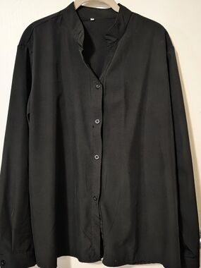 Classic Black Button-Down Womens Shirt